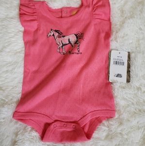 NWT Carhartt baby girl horse onesie 9M